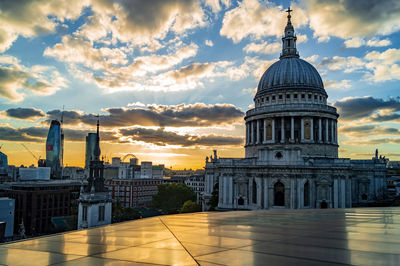 Cathedral against sky during sunset