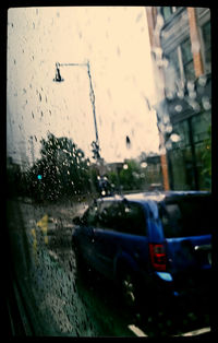 Rain drops on road