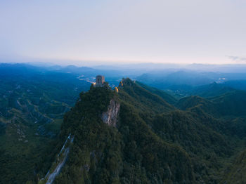 High angle view of the great wall in summer