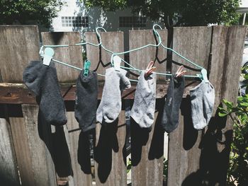 Clothes drying on clothesline