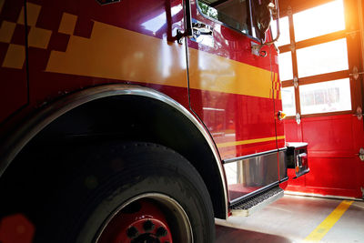 Close-up of illuminated red wheel