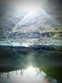 Reflection of sky in water