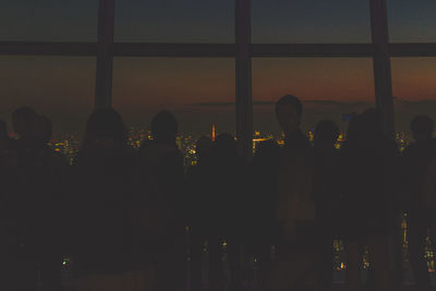 Illuminated city at night