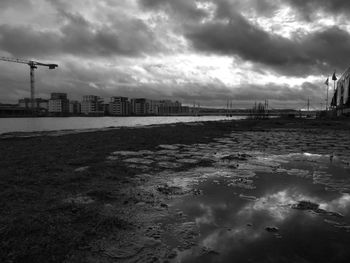 View of sea against cloudy sky