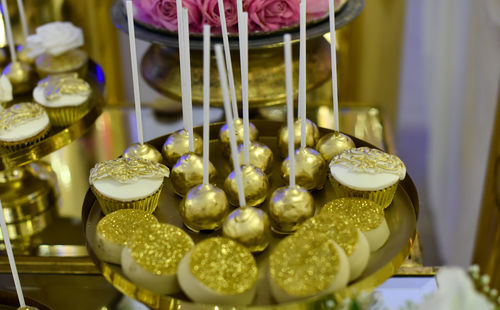 Close-up of ice cream for sale in store