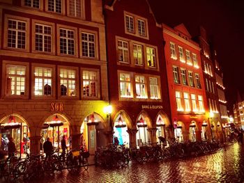 View of illuminated building at night