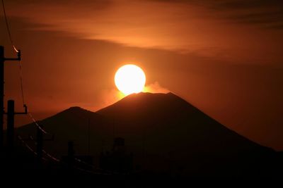 Silhouette mountains against sky during sunset