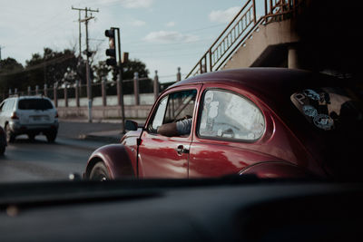 Cars on street in city