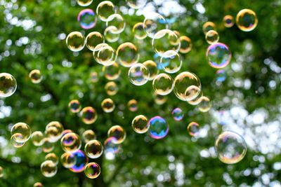 Close-up of bubbles against blurred background