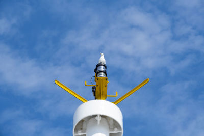 Low angle view of lighthouse against sky
