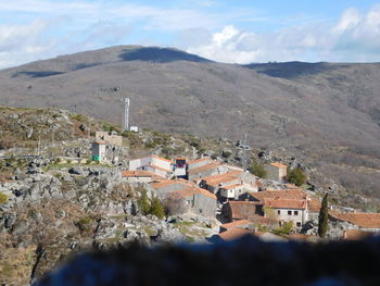 High angle view of landscape against sky