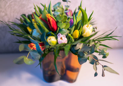 Close-up of tulips  in vase