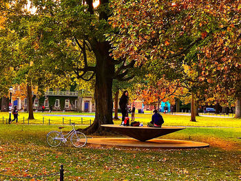 People in park during autumn