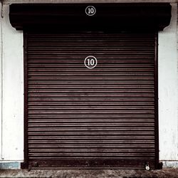 Closed door of shutter