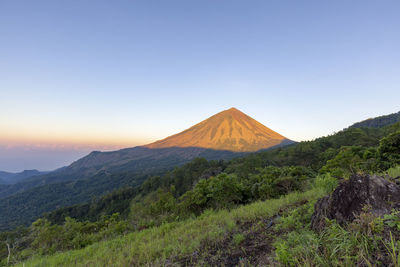 Scenic view of mountains against clear sky