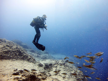 Person swimming in sea