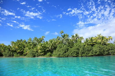 Scenic view of swimming pool against sky