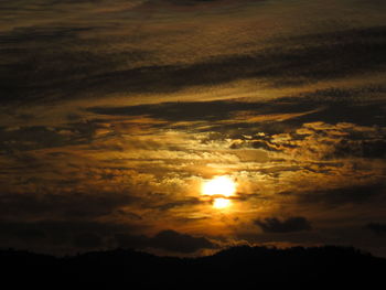 Scenic view of dramatic sky during sunset
