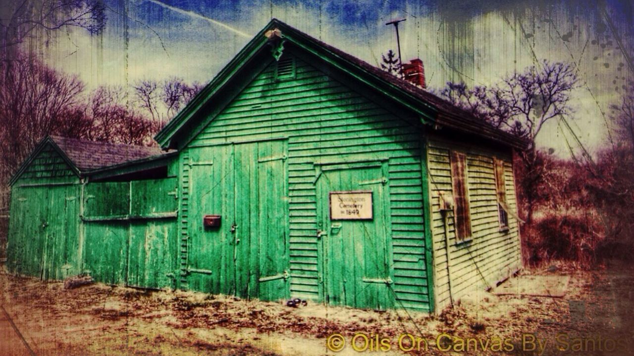 building exterior, built structure, architecture, house, closed, door, wood - material, barn, residential structure, old, sky, outdoors, no people, wooden, abandoned, day, window, wood, tree, field