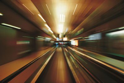 Blurred motion of subway train