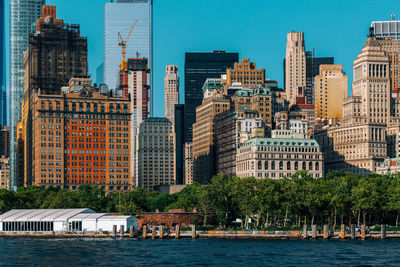 View of city buildings against sky