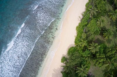 High angle view of beach