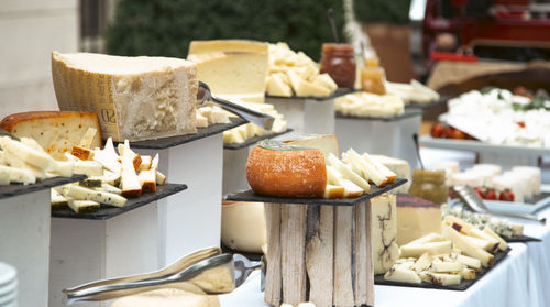 Cheese table set for reception refreshments