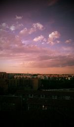 View of cityscape at sunset