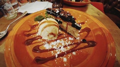 High angle view of meal served in plate