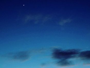 Low angle view of blue sky at night