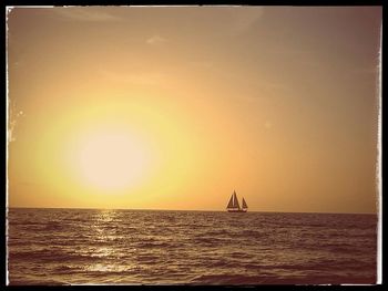 Scenic view of sea at sunset