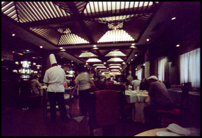 Rear view of people in restaurant