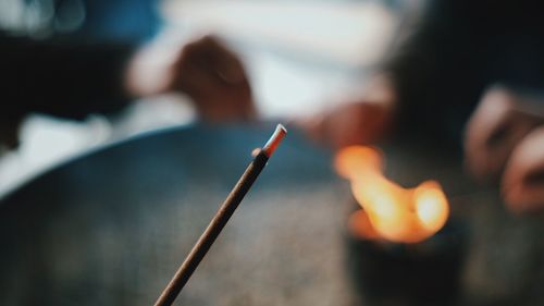Close-up of incense sticks