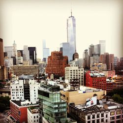 View of skyscrapers in city