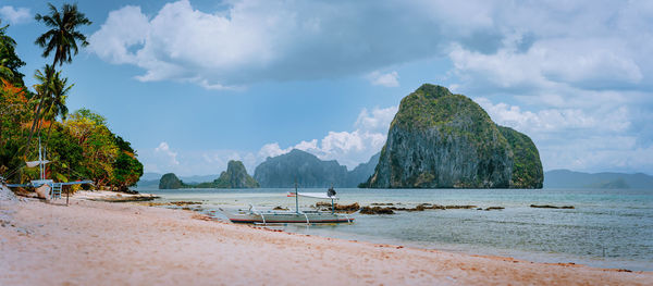 Scenic view of beach against sky