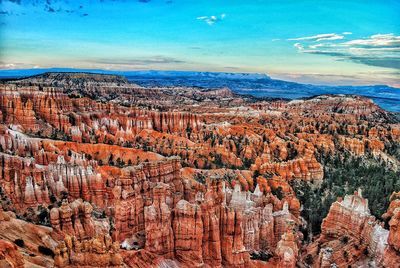 Aerial view of rock formations