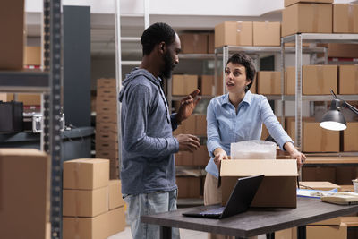 Portrait of man working in office