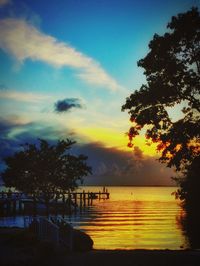 Scenic view of sea at sunset