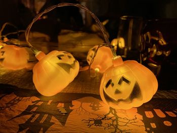 Close-up of pumpkin on table