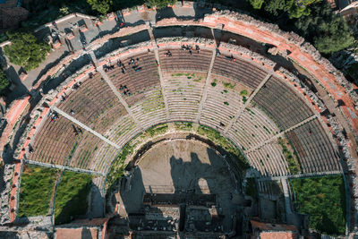 High angle view of historic building