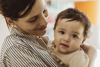 Portrait of mother with baby