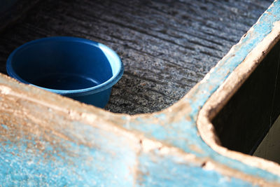 Close-up of container in sink