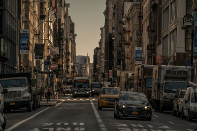 Cars on street in city