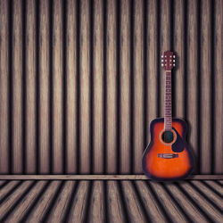 Guitar by wall