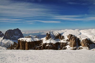 Ski resort dolomities, dolomiti, dolomites - italy in wintertime