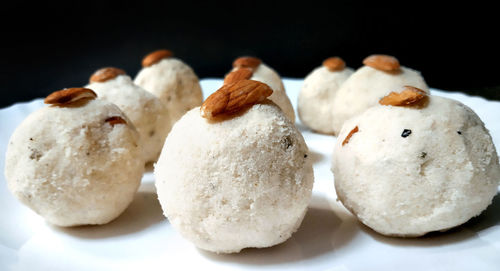 Close-up of cookies in plate