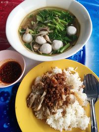 Close-up of food served in plate