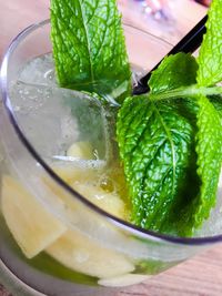 Close-up of drink on ice cream