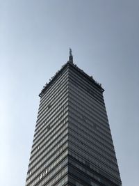 Low angle view of modern building against clear sky