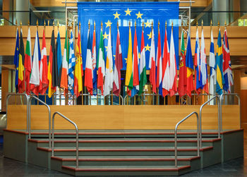 Various flags at government building